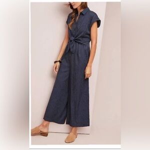 Ettitwa Anthropologie Navy Floral Jumpsuit size 0